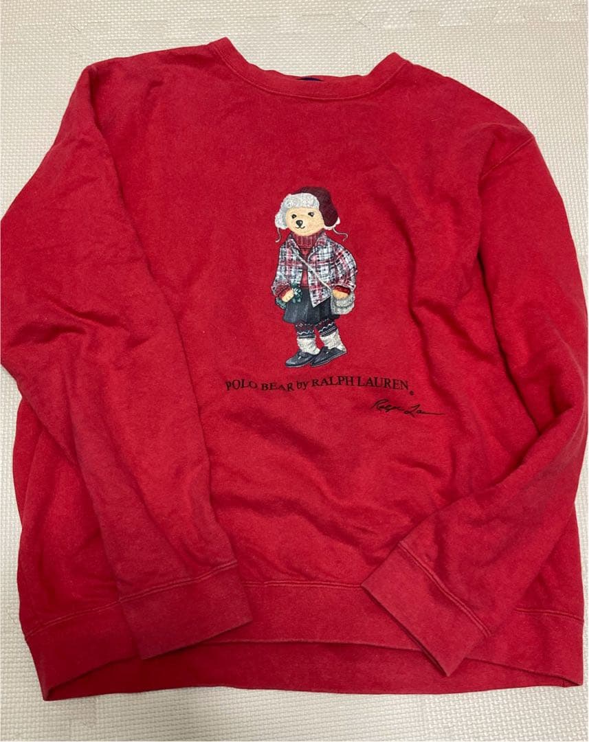 Ralph Lauren ポロベア トレーナー 160 大人S 赤ラルフローレン