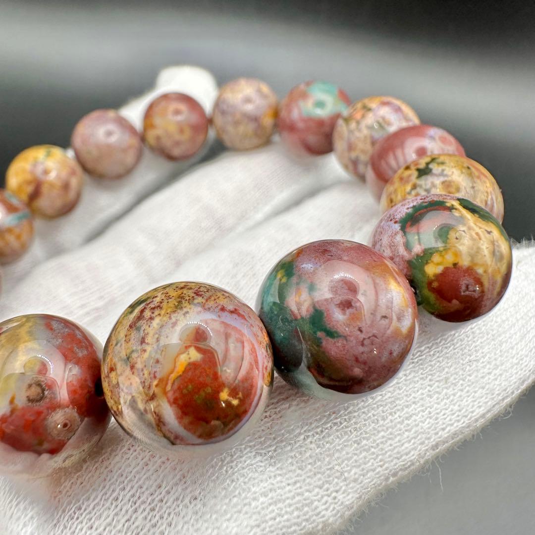 自然が創った芸術！！　オーシャンジャスパー　ブレスレット　③ピンク系