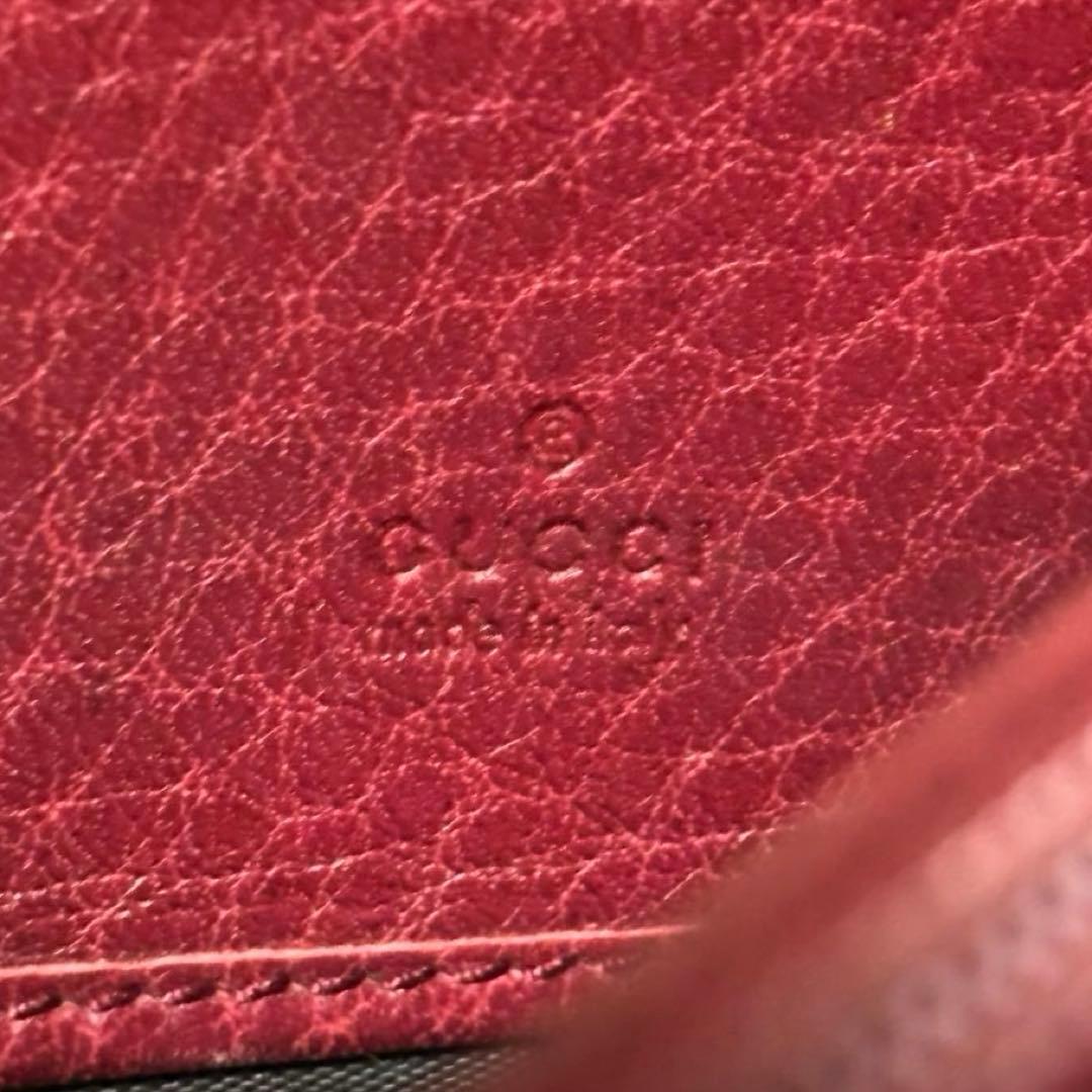 人気　グッチ　長財布　GGシマ　レザー　レッド　GG柄　インターロッキング