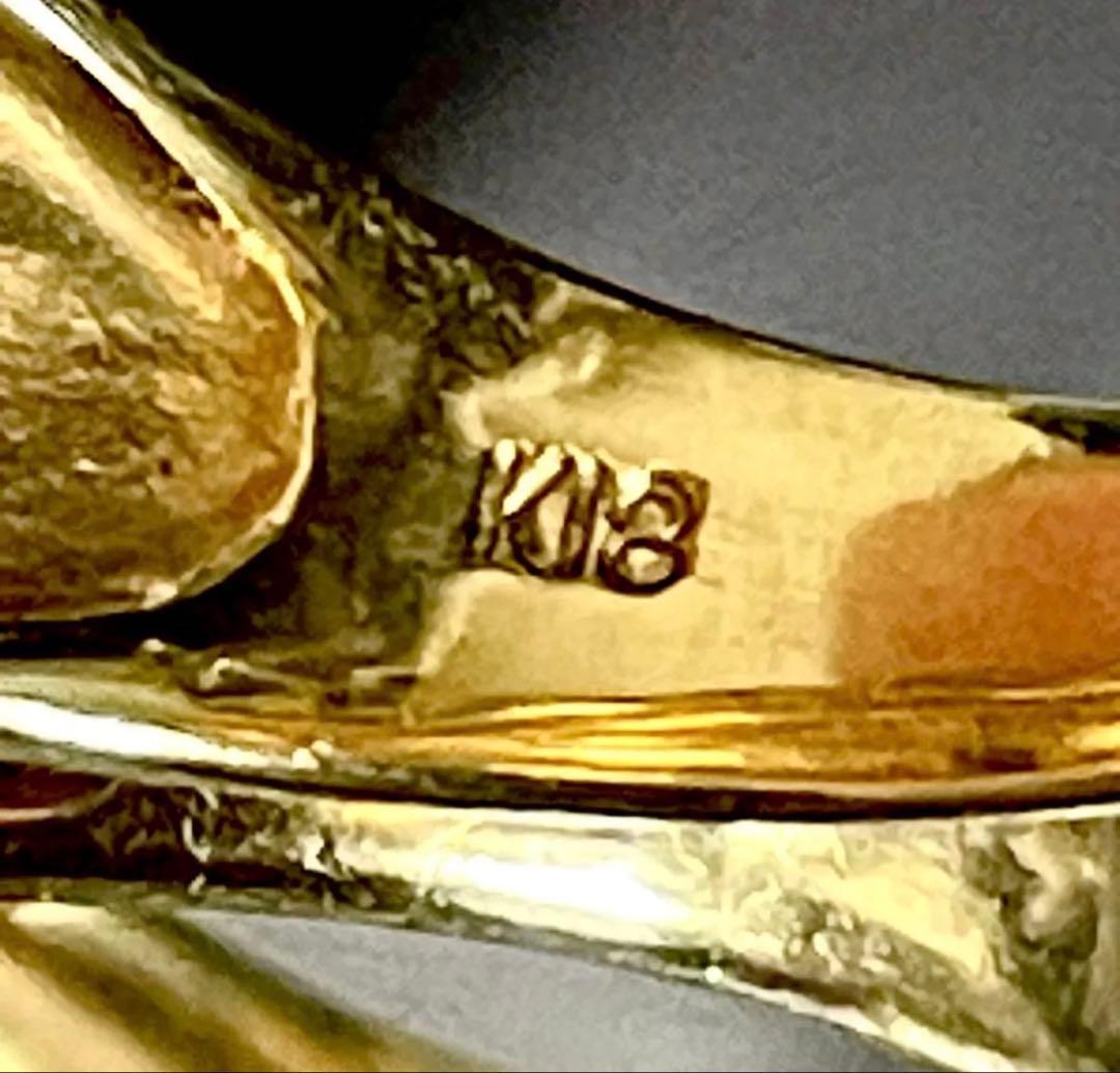 エメラルド0.46ct ダイヤモンド0.21ctデザインリング 18k ゴールド