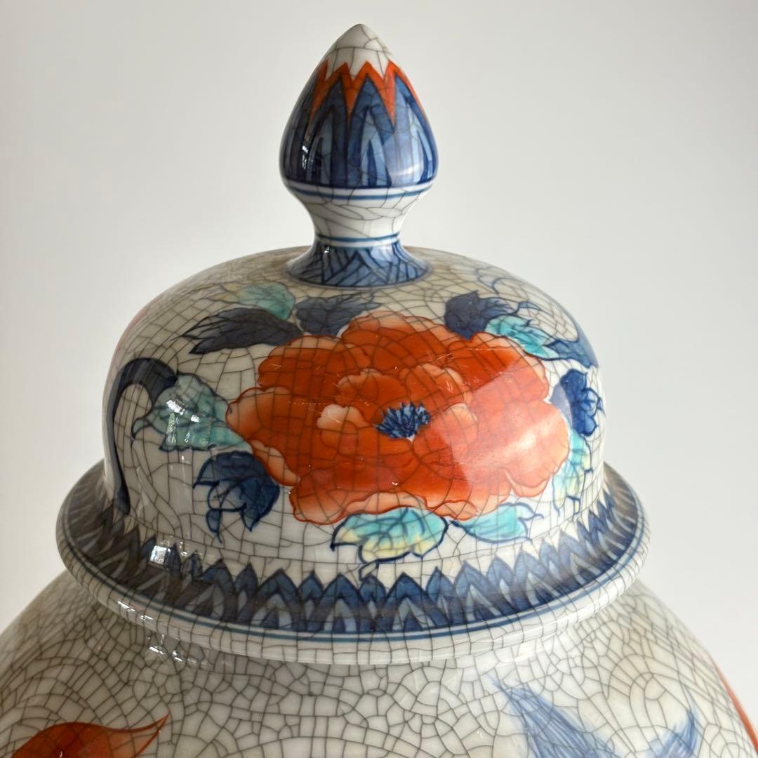 鍋島焼 青山窯 鍋島青山 色鍋島壷 壺 高さ46㎝ 飾り壷 青磁 花瓶