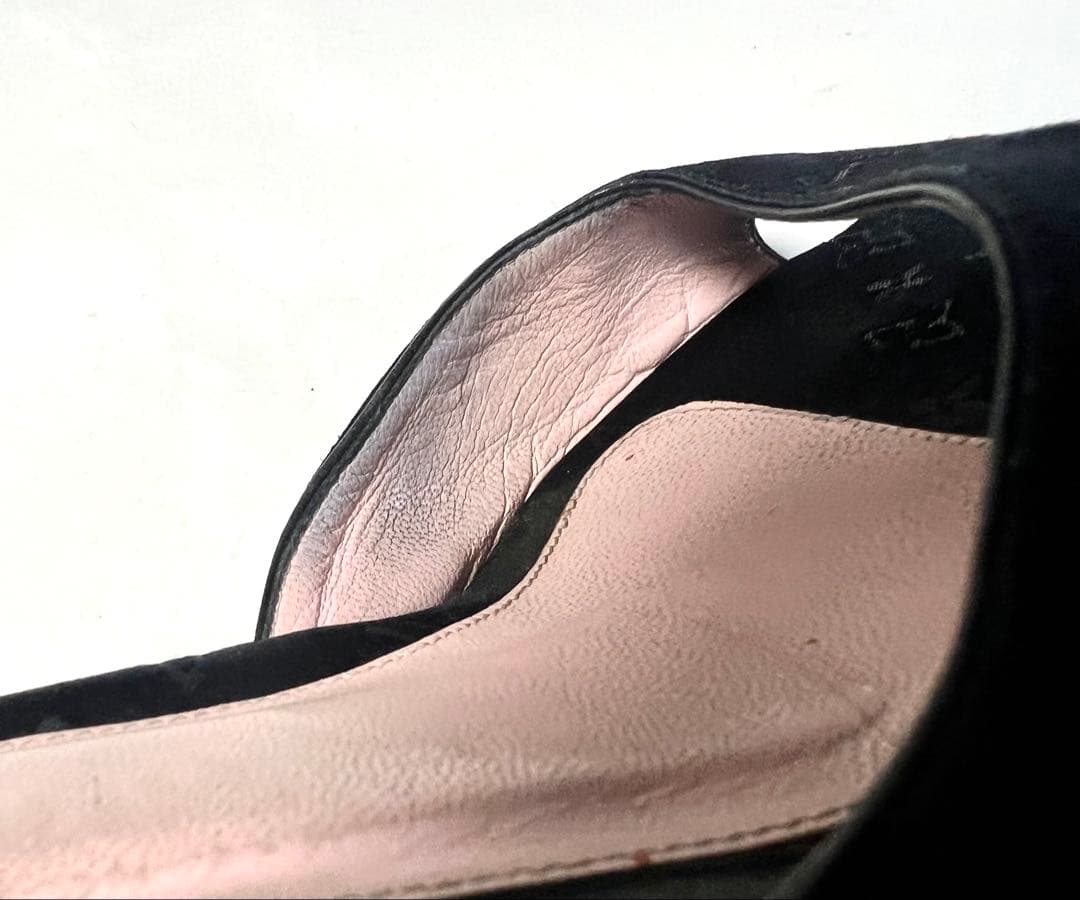 LOUIS VUITTON　ブラックモノグラム　オープントゥミュール　サンダル