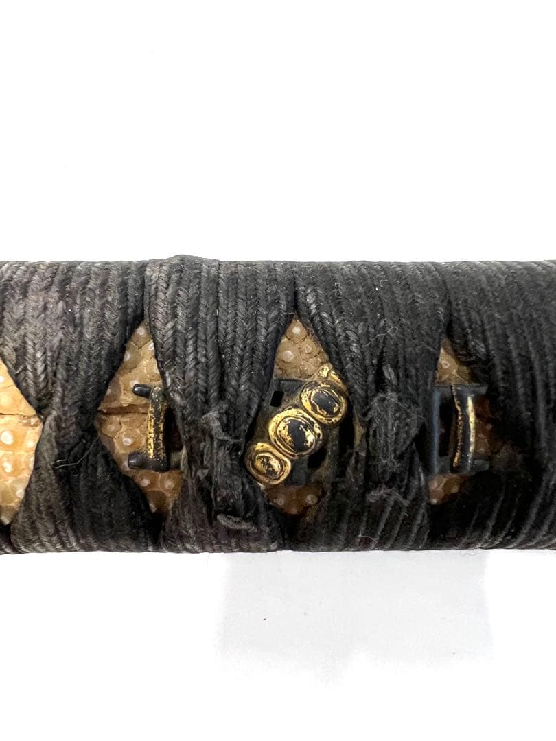 日本刀　江戸期　柄前　刀の柄 縁頭目抜付き 金属装飾　本歌時代品