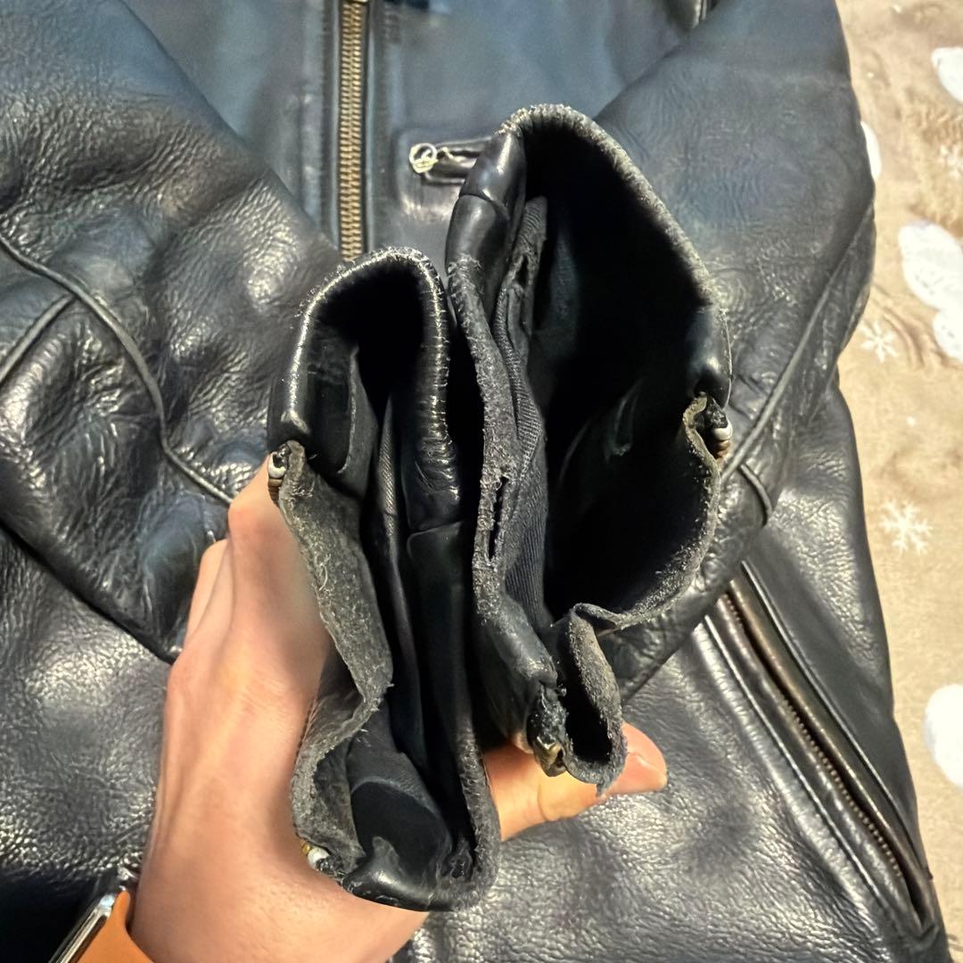 vanson ライダースジャケット シングル レザー Type B 難有