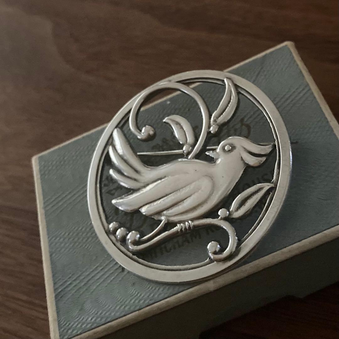 ヴィンテージ＊ブローチ　鳥　バード　シルバー　北欧　アンティーク