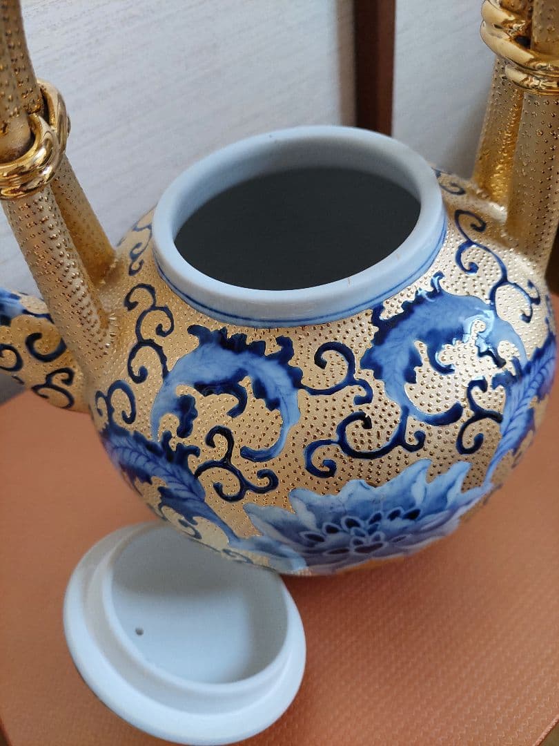 中国美術 中国台湾省 林三江 水注 飾り 置物 24金手工描金