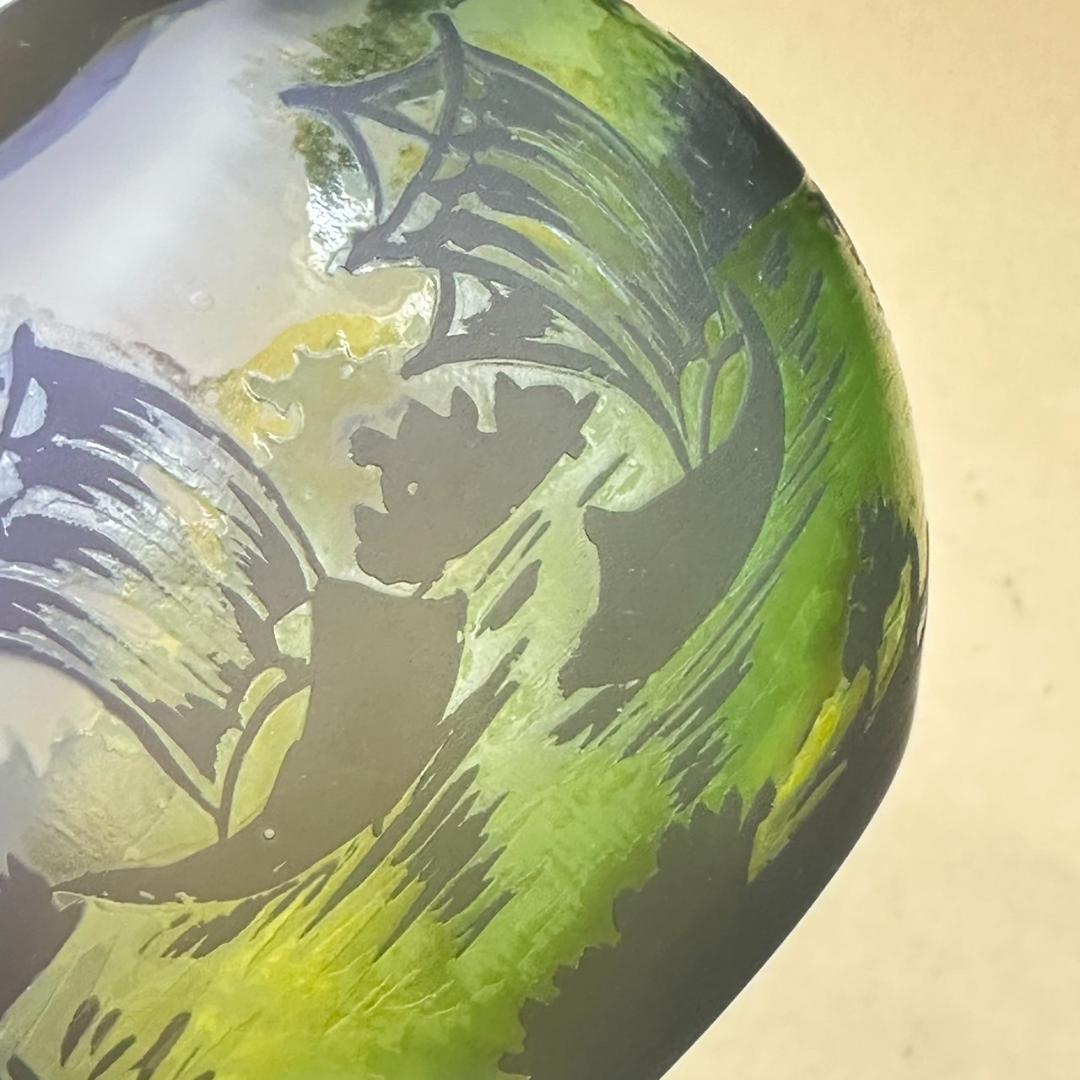 エミールガレ　ボンボニエール　カメオ彫り　被せガラス　高さ8cm