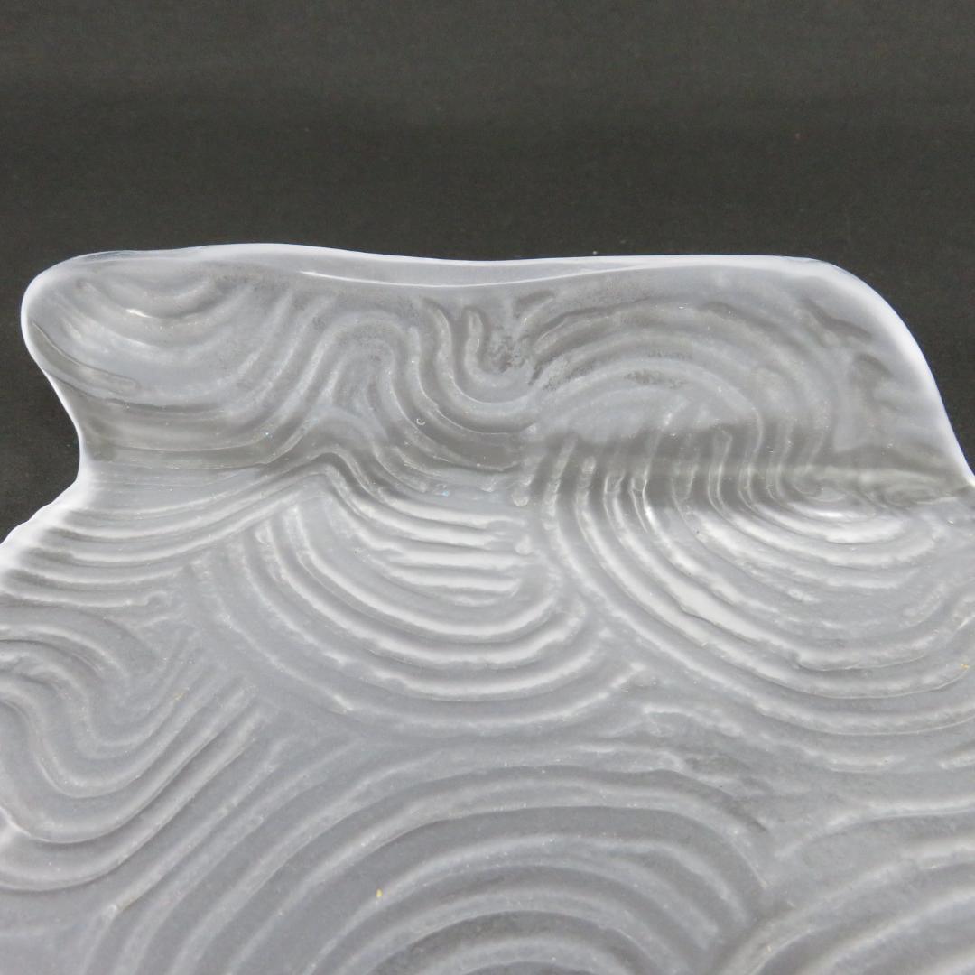 ガラス 皿 飾台 作家物 坂田甚内 2枚 益子