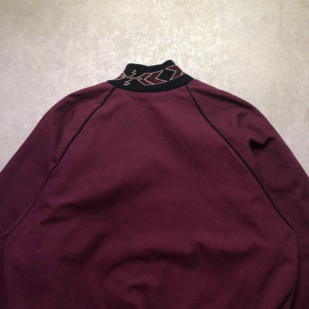 90sUSA製ネイティブ幾何学リブ切り替えダービージャケット型ブルゾンダック生地