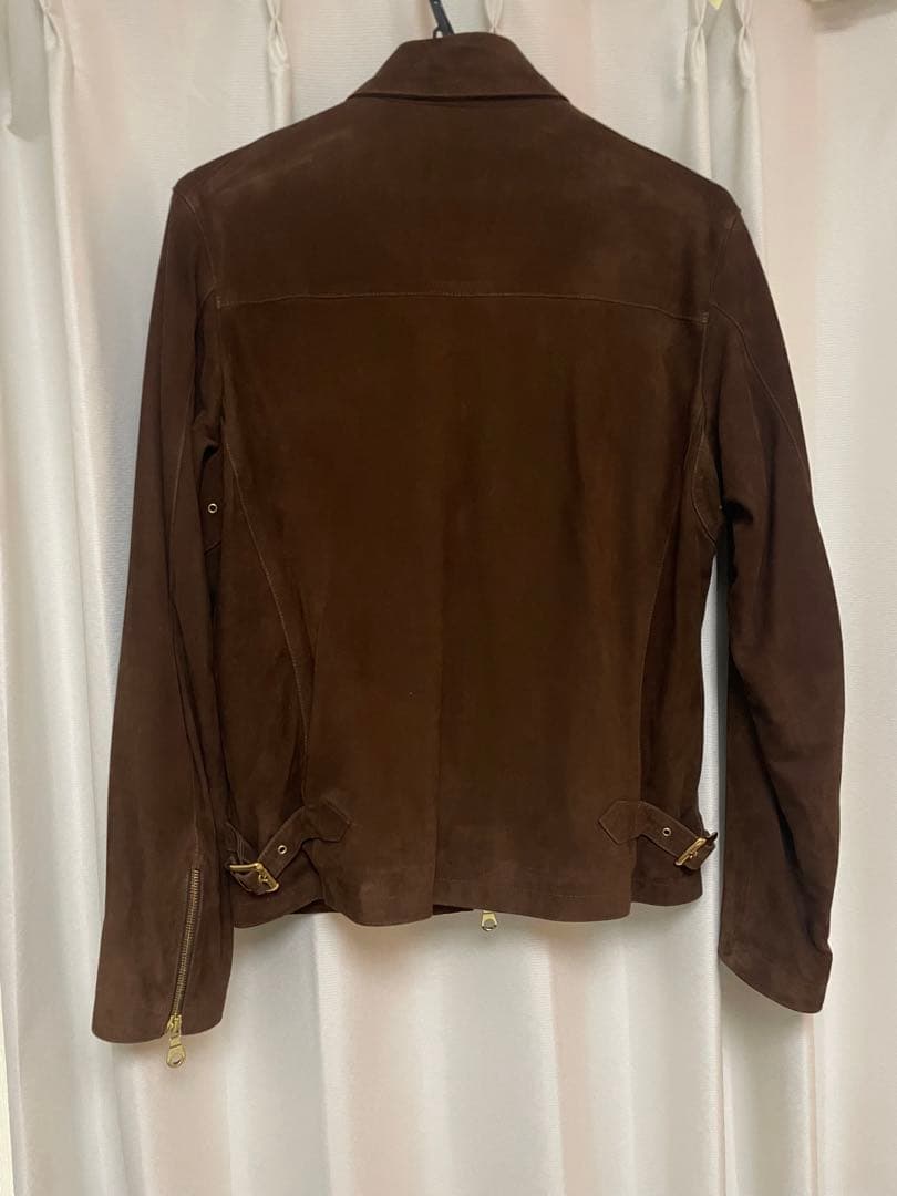 【美品】CINQUANTA スエード シングルライダース ブラウン 44