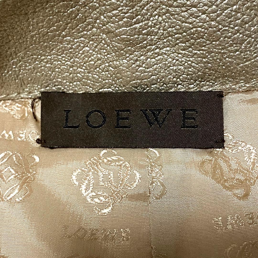 希少　Loewe ラムレザー　タイトスカート　ゴールド　派手　ナッパレザー