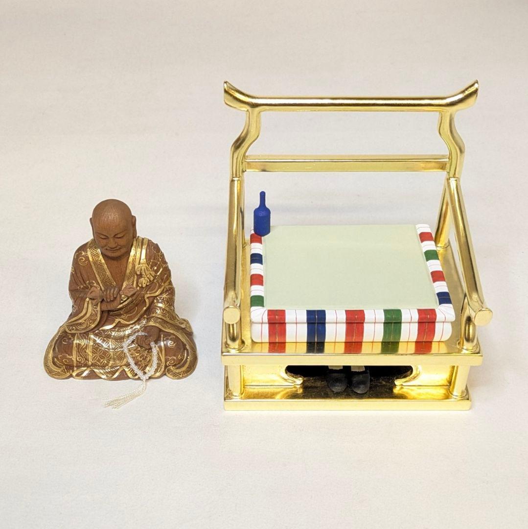 【フォロー割・新品】 弘法大師　金泥　紅檀　総高さ約12.5cm　空海