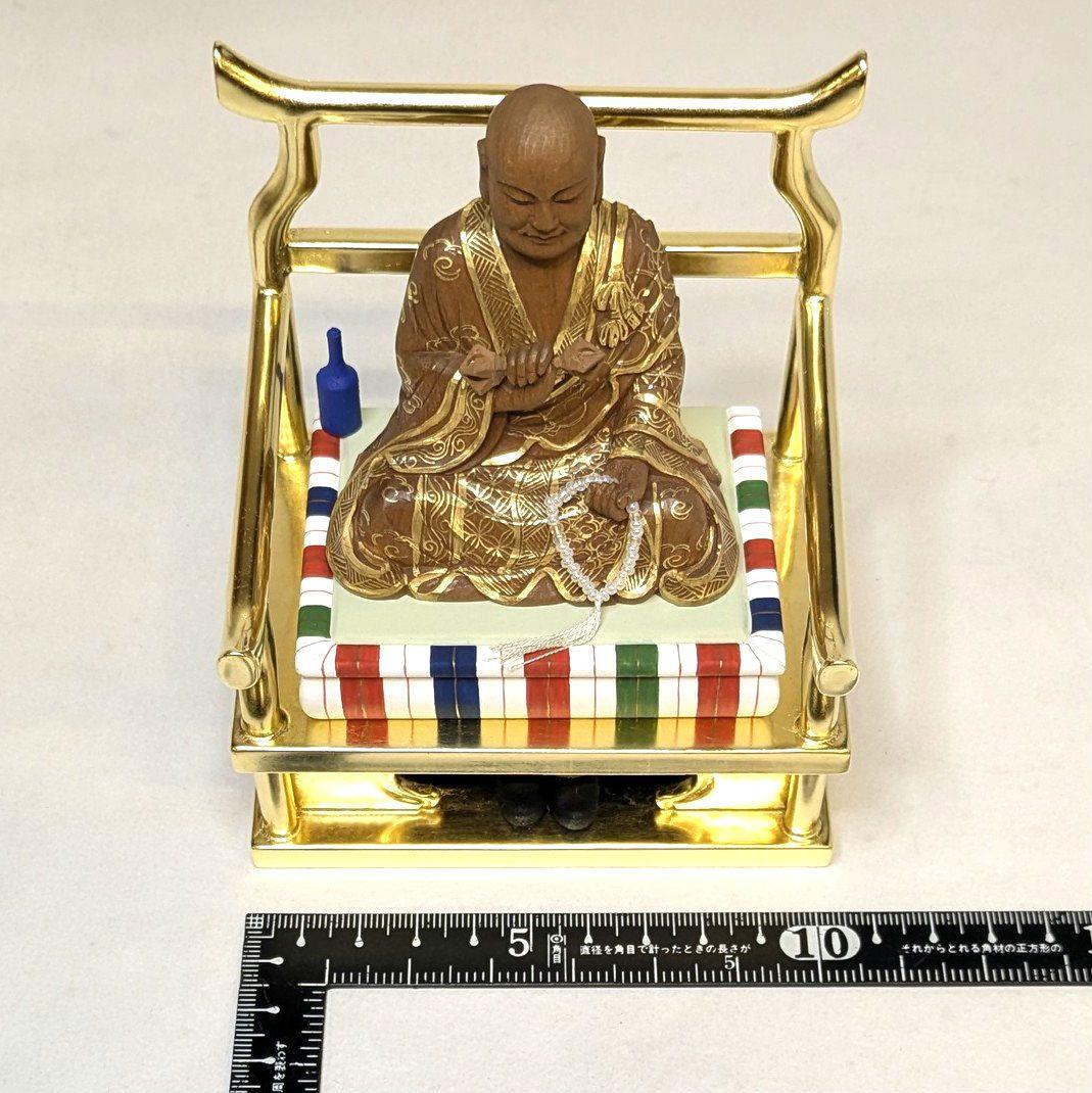 【フォロー割・新品】 弘法大師　金泥　紅檀　総高さ約12.5cm　空海