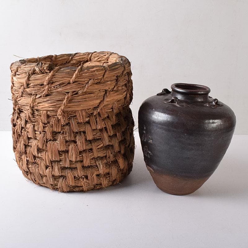 志戸呂焼　瀬戸焼　祖母懐　四耳壷　茶壷　C　R8354H