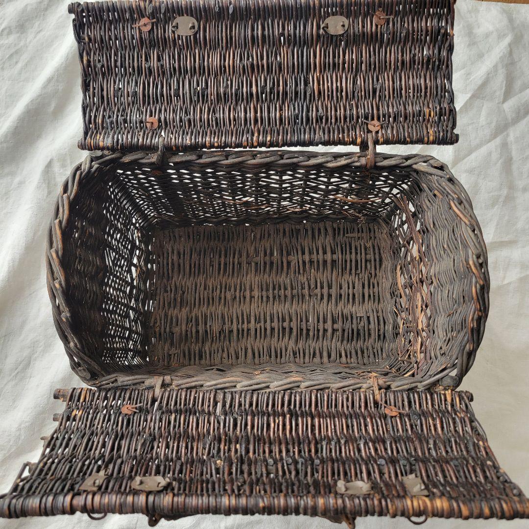 フランス　アンティーク　パニエ　蓋付き