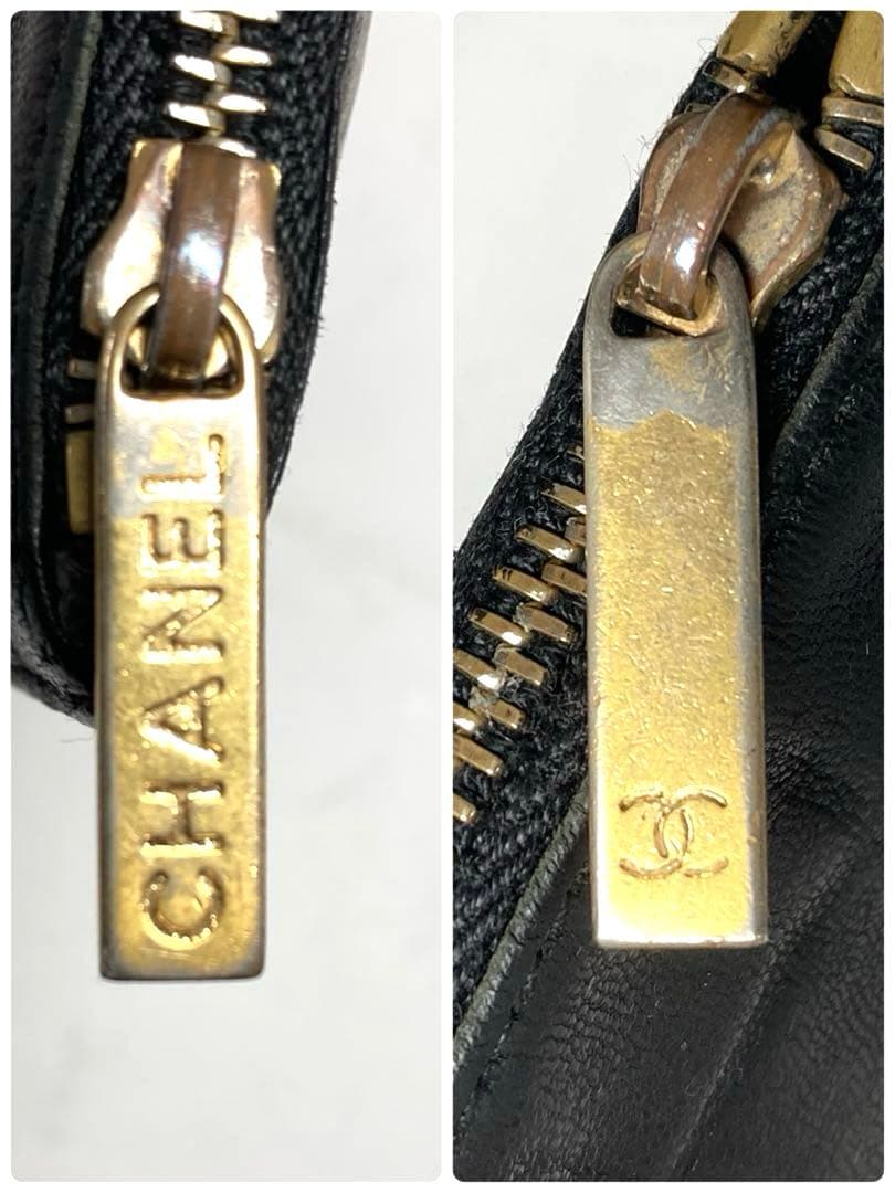 シャネル　チョコバー　レザー　キーリング付き　ケース　カードケース　訳あり