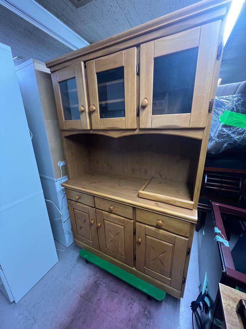 120cm幅　食器棚　カップボード　北欧風　木製　ウッドラック　上部分