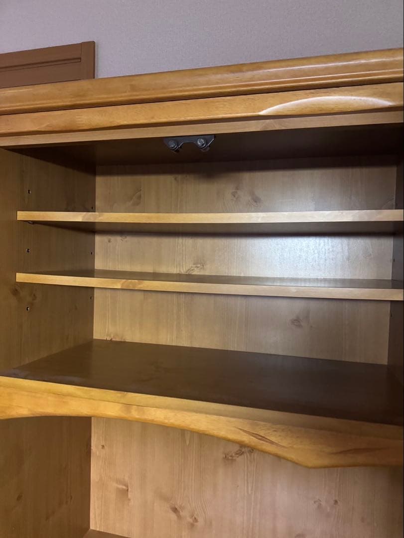 120cm幅　食器棚　カップボード　北欧風　木製　ウッドラック　上部分