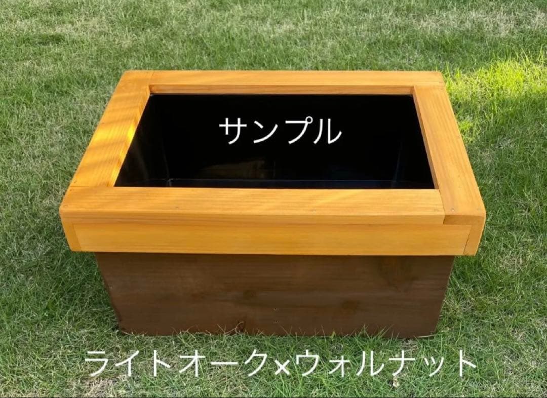 《木枠カバー Bタイプ 36L》 ビオトープ　トロ船約36L 付き　メダカ飼育