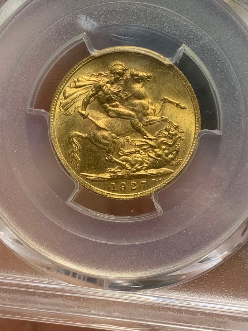 英国南アフリカ 1927年 ジョージ5世 ソブリン 金貨収蔵品放出 未使用超美品