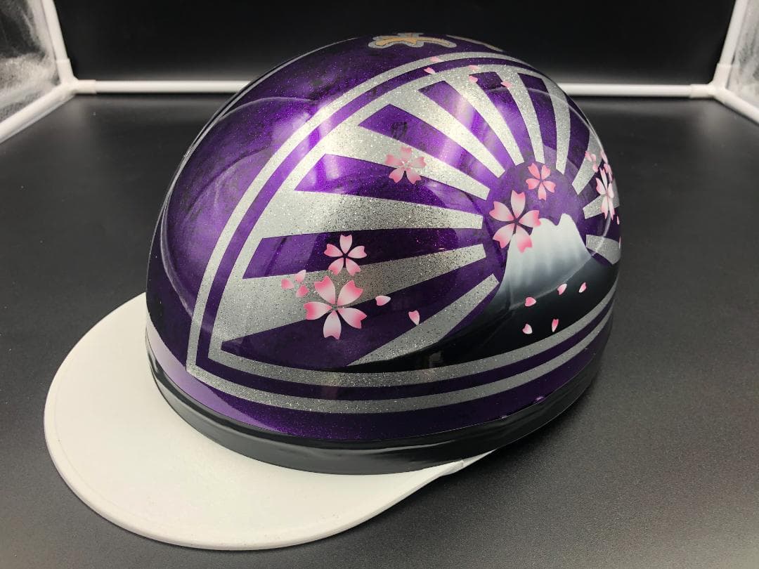 コルク半　カスタム　富士日章　三つボタン　パープルラップ　ラメ　桜　高級クリヤ