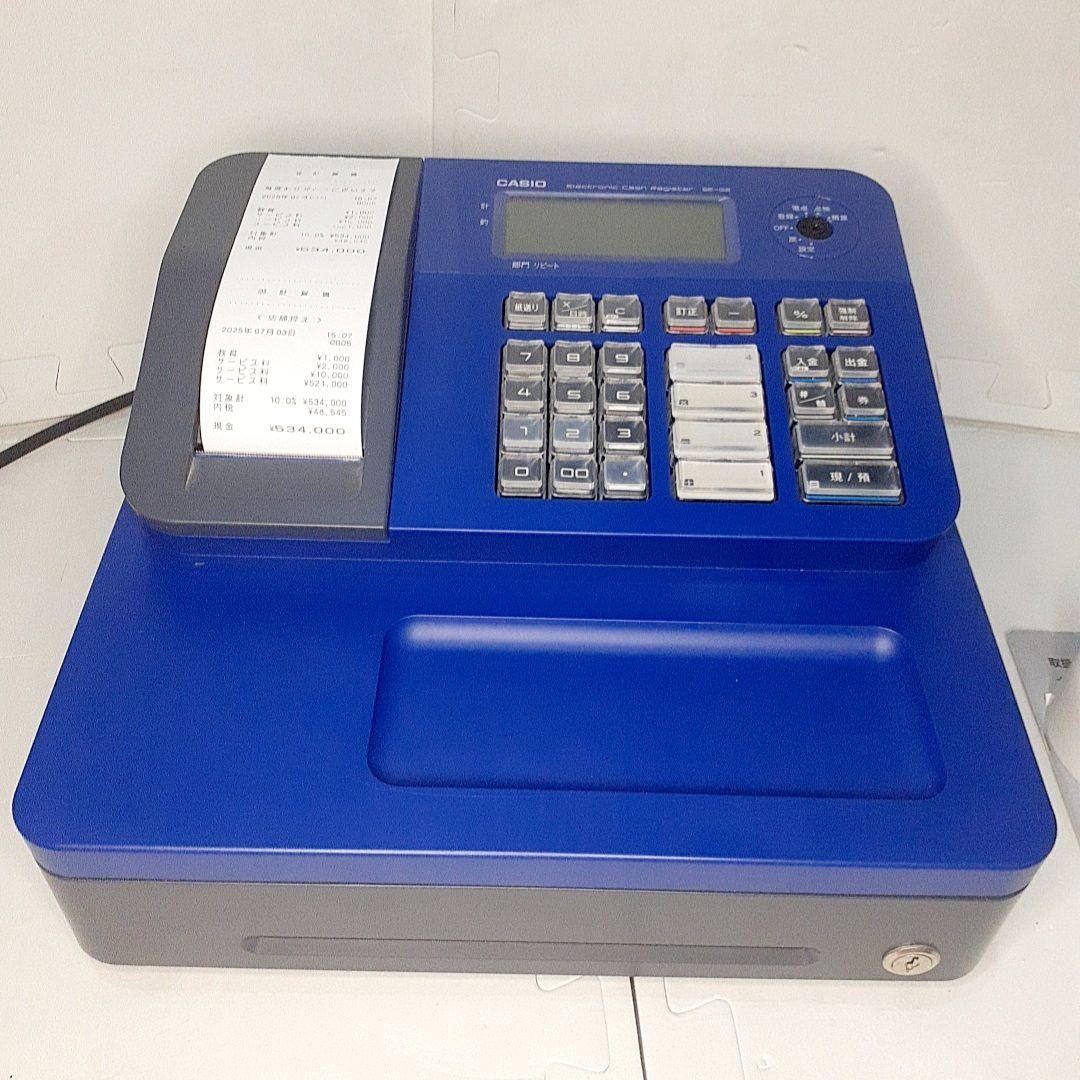 【美品】動作品　CASIO レジスター SE-G2　ブルー　取扱説明書付き