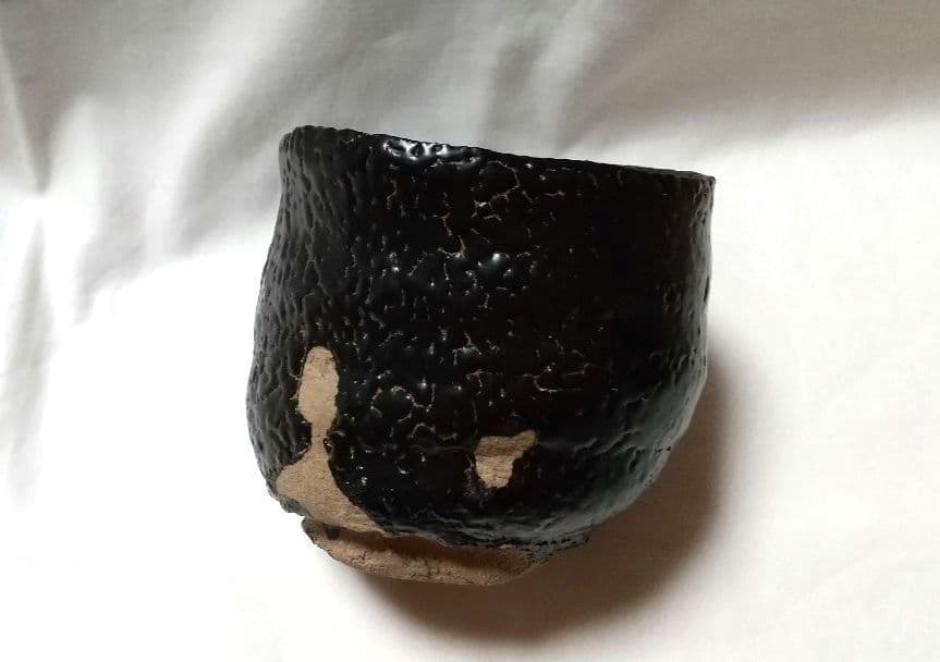 安食ひろ 引出黒 茶碗 筒茶碗 共箱 未使用品