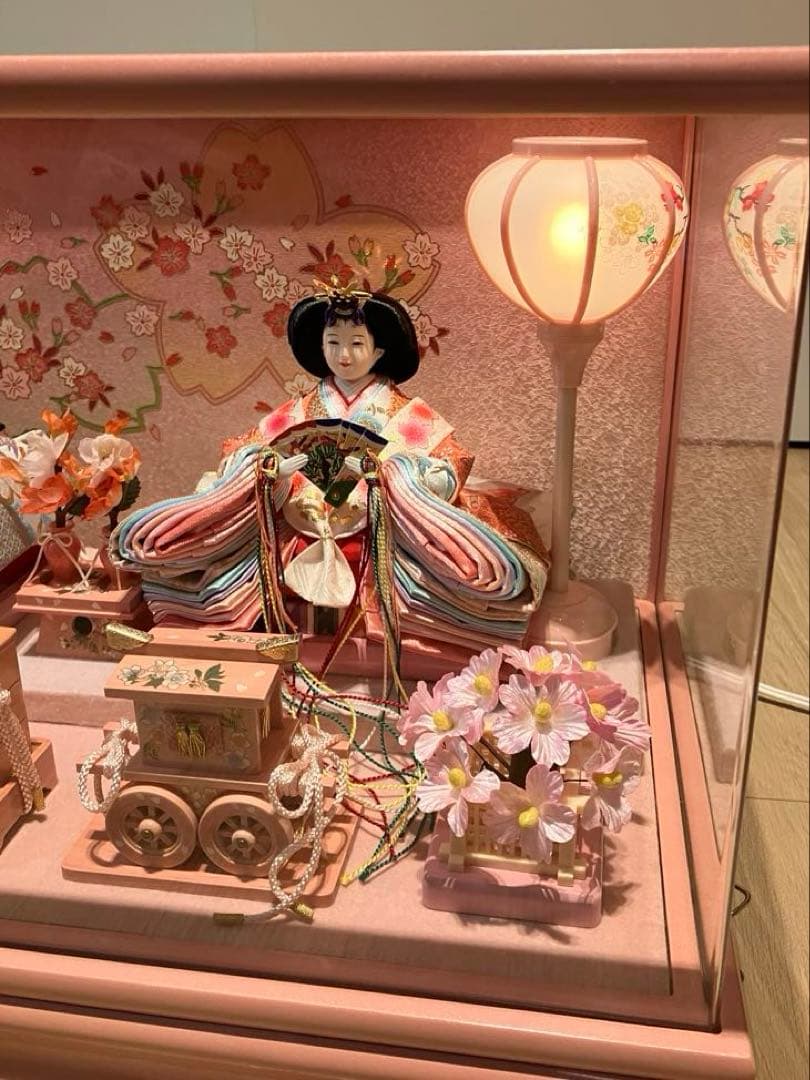 雛人形セット コンパクト　十二単雛　オルゴール付