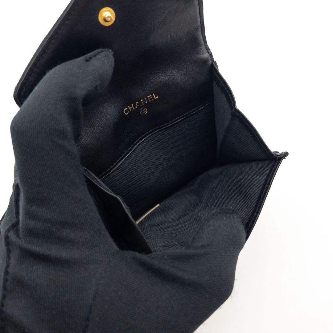 超レア【極美品】CHANEL ビコローレ　サテンケース　小銭入れ　黒