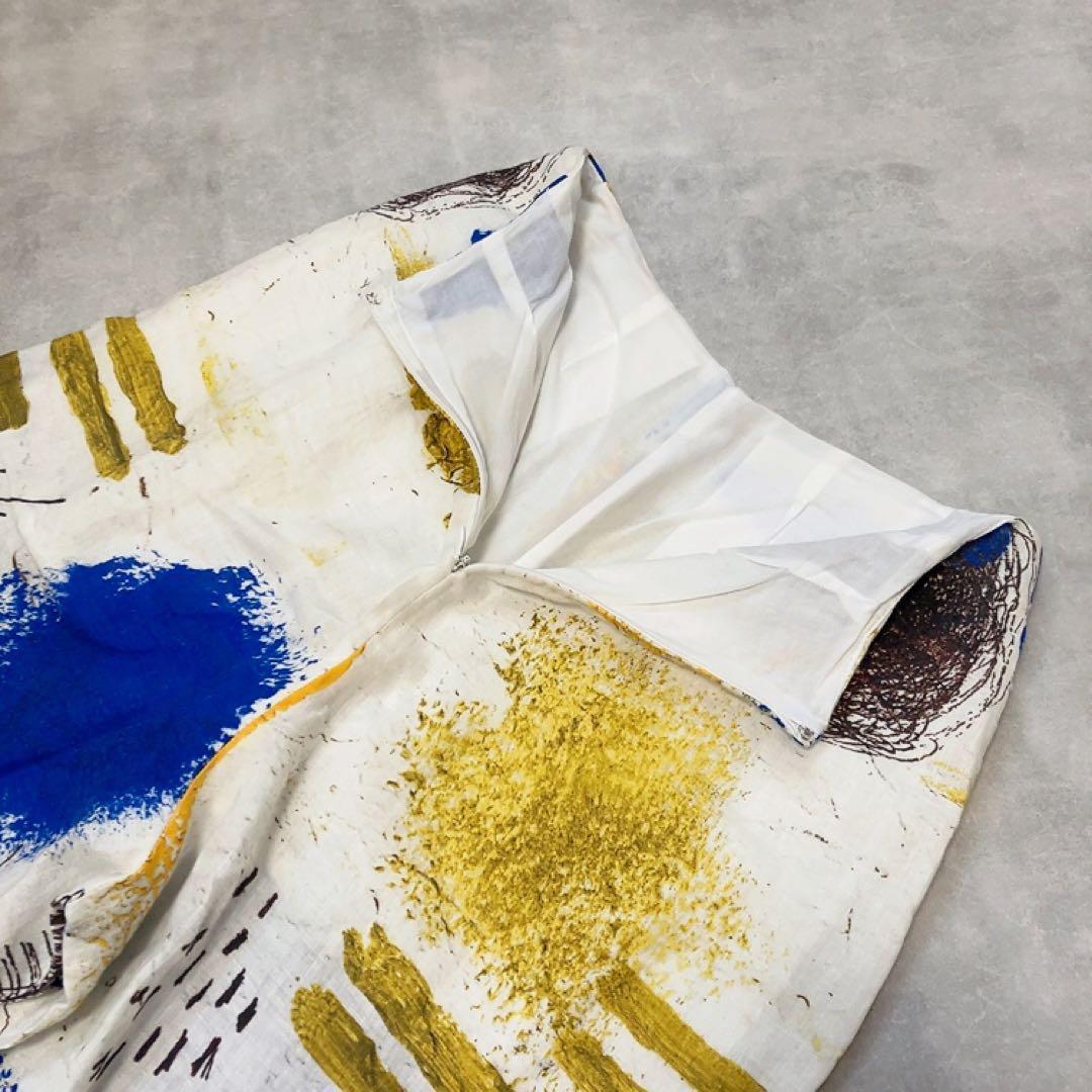 ナゴンスタンス 美品 ペイント ワイドパンツ ビッグシルエット マルチカラー