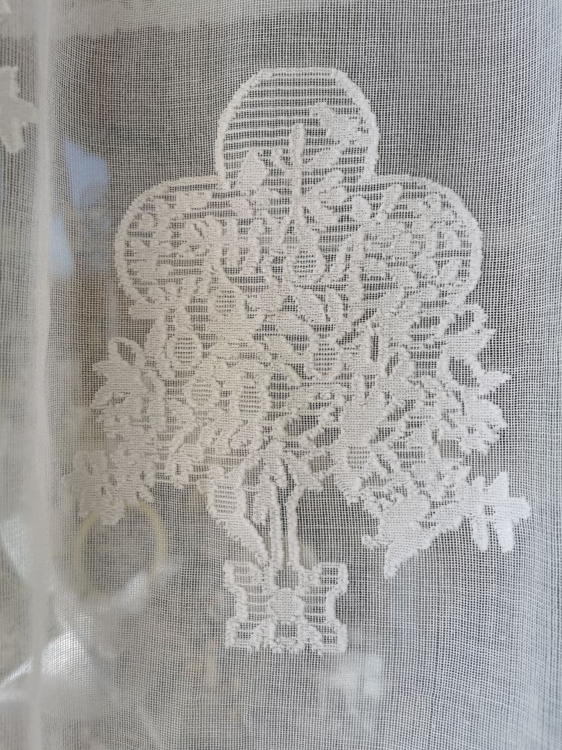 アンティーク 英国 マドラスレース 生命の樹と鳥 ノッティンガムカーテンパネル