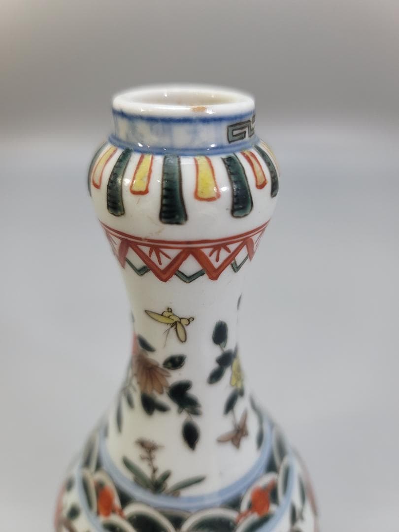 中国美術 萬暦赤絵 瓶 骨董品