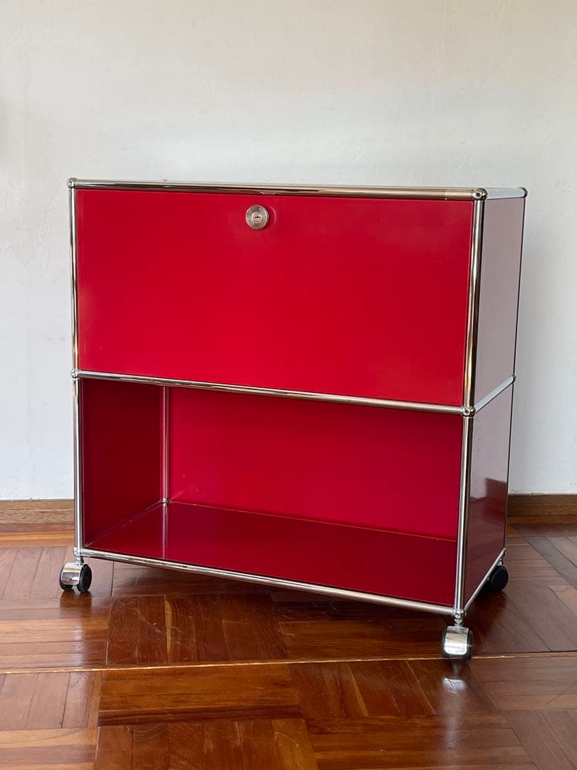 USM ハラー 1列 2段 ドロップダウンドア キャスター キャビネット