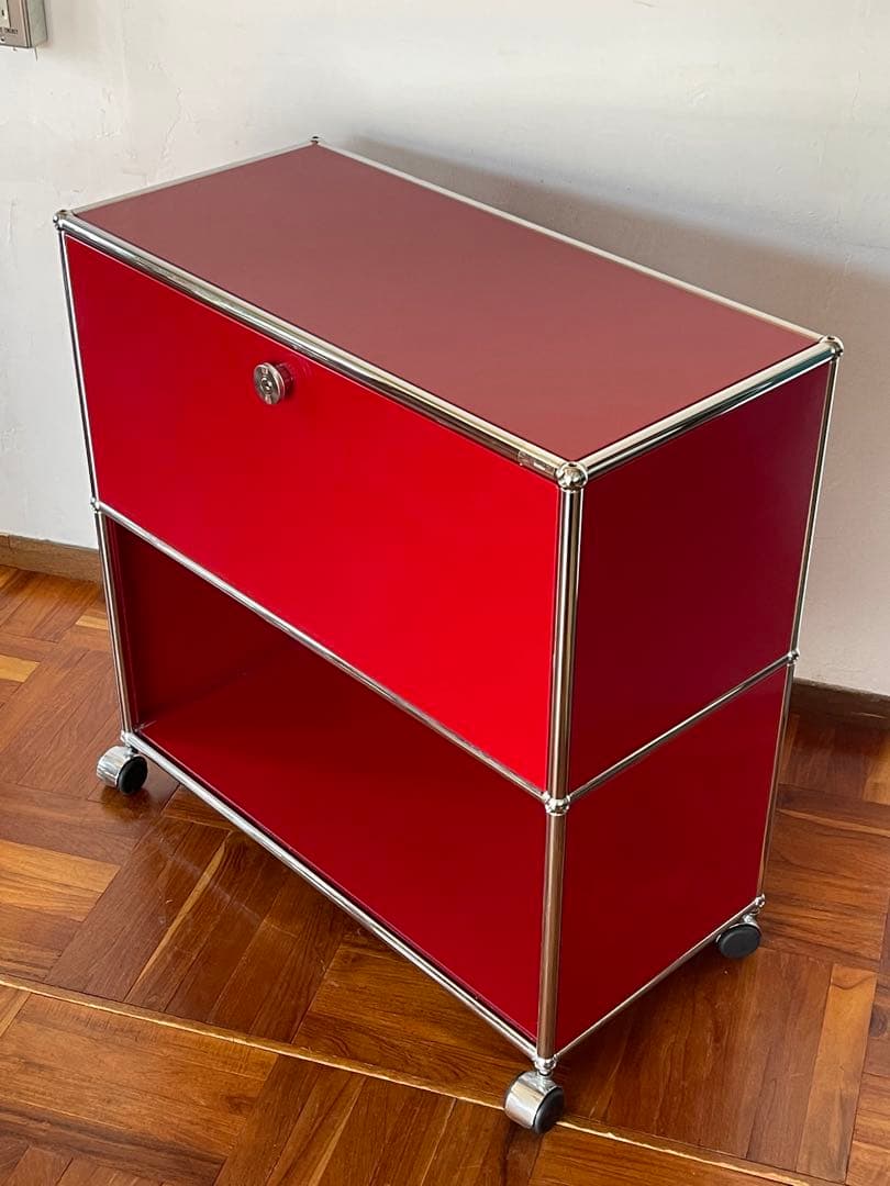 USM ハラー 1列 2段 ドロップダウンドア キャスター キャビネット