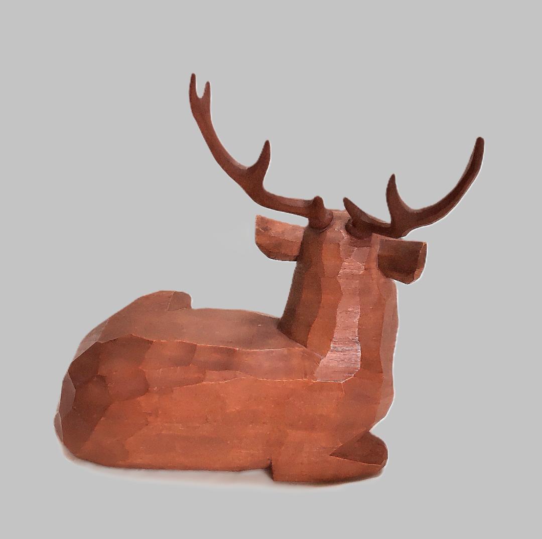 一刀彫　鹿　奈良人形　奈良一刀彫　東林　工芸品