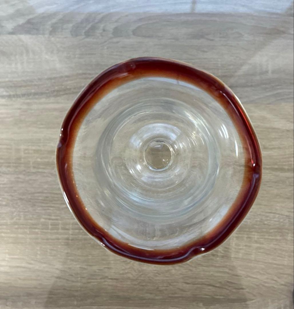 骨董　時代ガラス　ゆらゆら　花フチリップ　氷コップ　ウラン