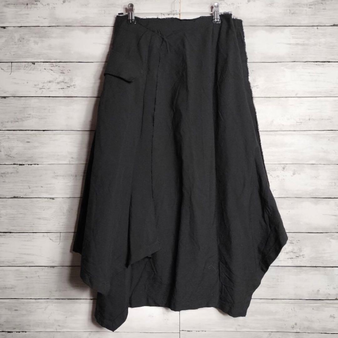 ヨウジヤマモトYohji Yamamotoカーゴ調 ひざ丈スカート ウールギャバ