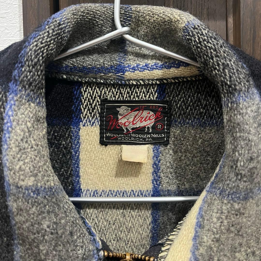 50s Woolrich ウール　ジャケット　CPO ジップ　チェック