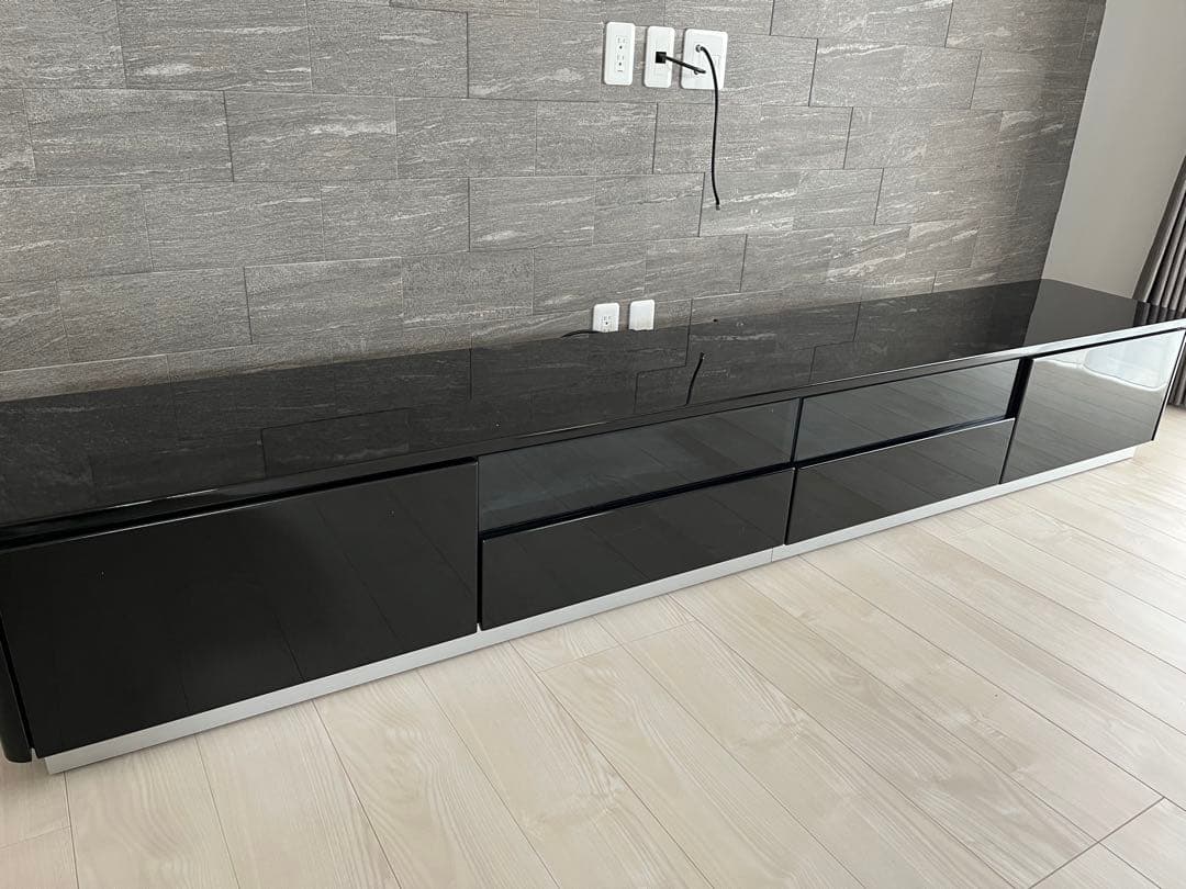 プーさん専用⭐︎ ブラックテレビボード 引き出し付き 240cm