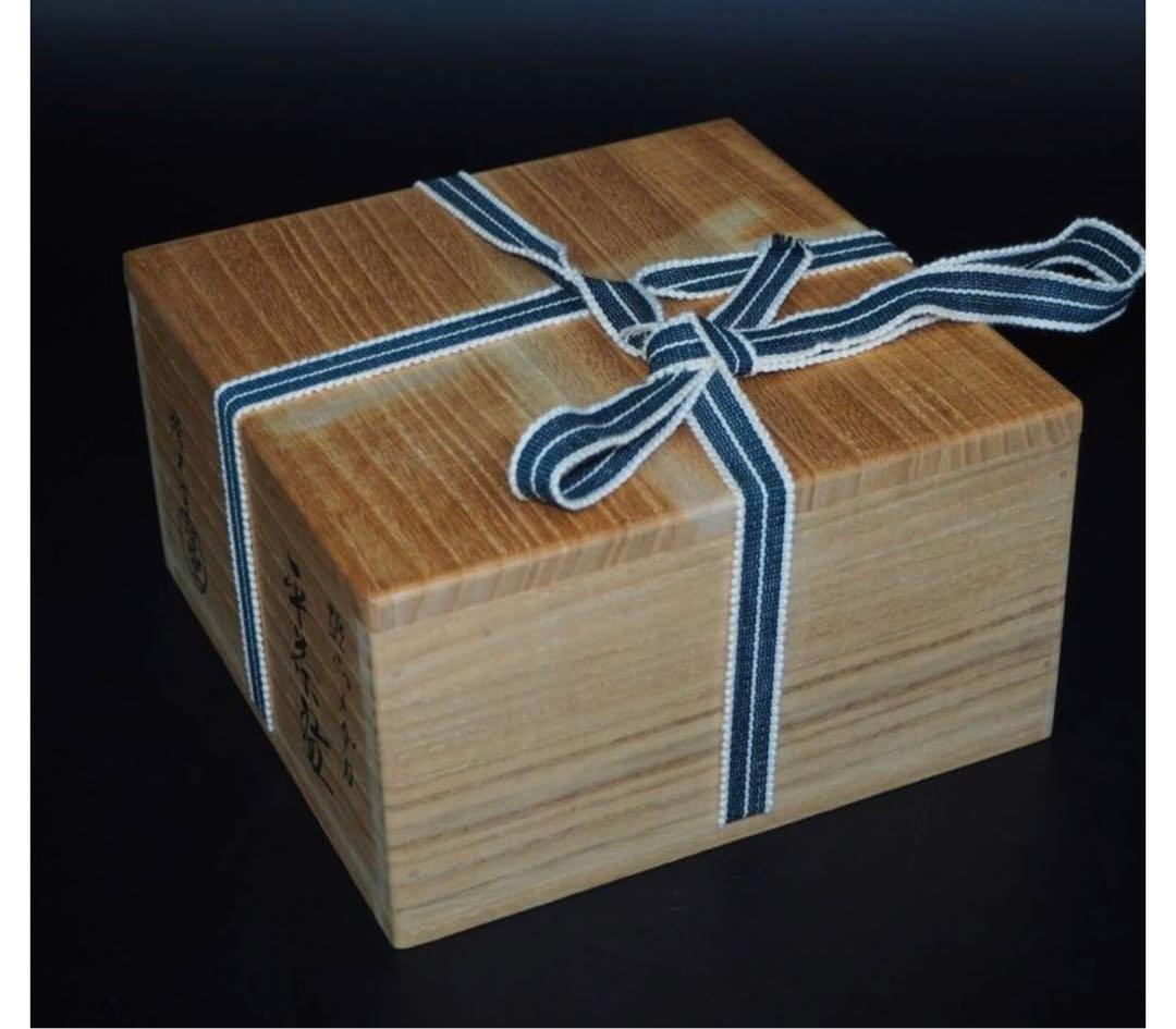 送料無料コレクター放出品天然素材フクロウ置物　神代木にフクロウ箱付骨董古玩古美術