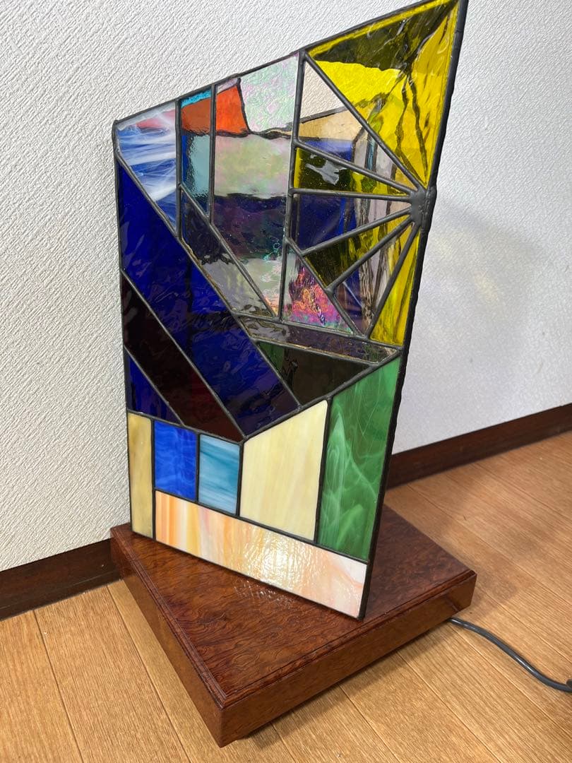ステンドグラス ランプ ライト レトロ 店舗 ナイトランプ 杢目 ステンドガラス