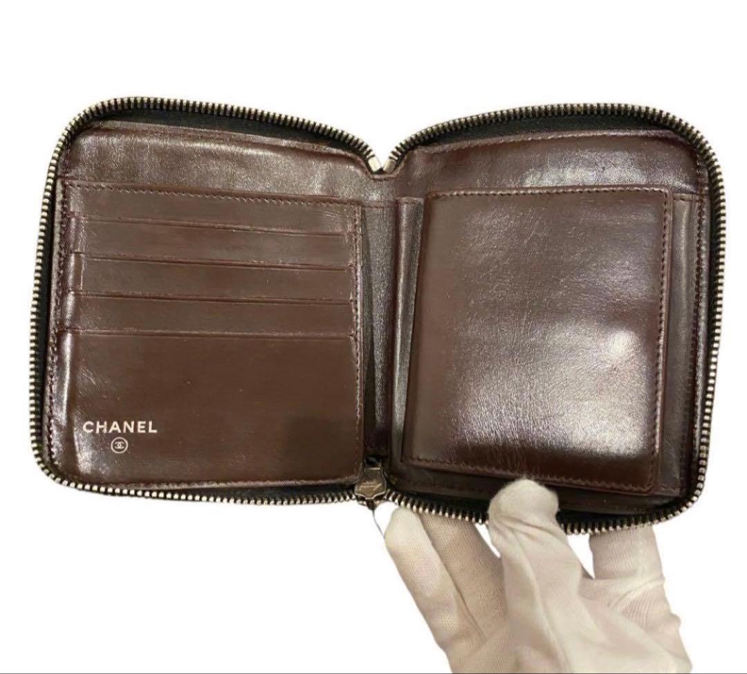 【極美品】CHANEL キャビアスキン　マトラッセ　ウォレット　ココマーク　財布