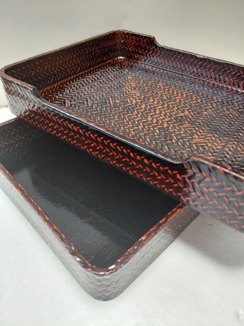 籃胎漆器　井上籃製　文箱　小物入　福岡県特産