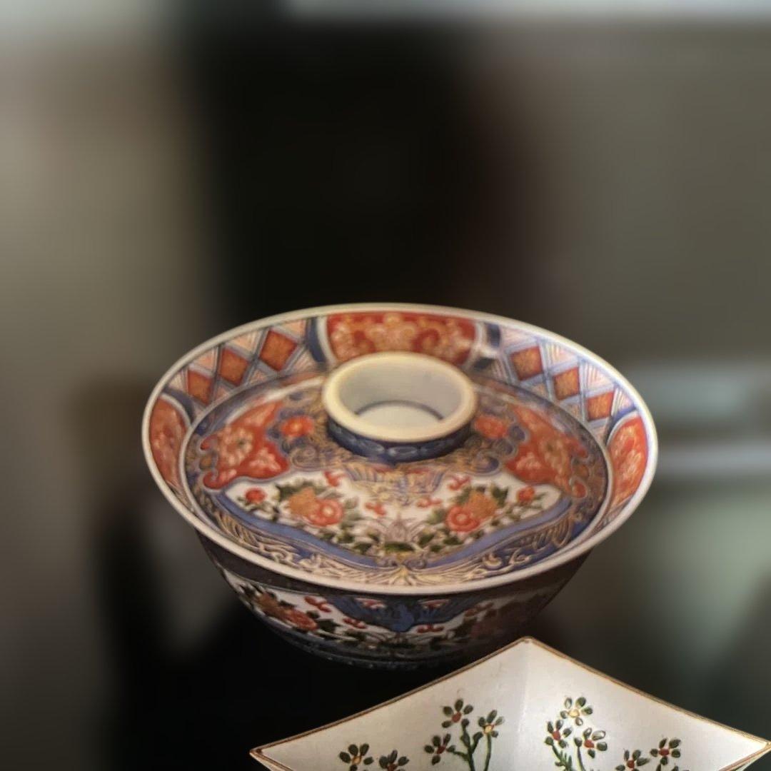 先代源右衛門　古伊万里風花鳥図　蓋物　未開封　傳　日本の器　木箱あり