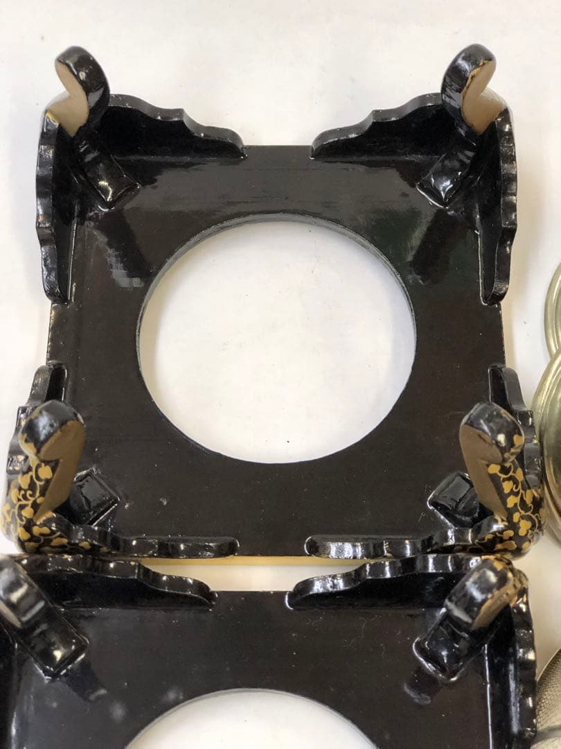 雛道具　金蒔絵　木製　ミニ火鉢　唐草模様　アンティーク　御殿火鉢