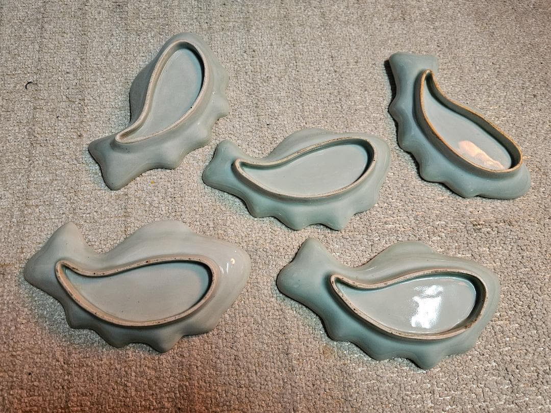 m*a様 その2 幕末明治頃の伊万里 魚型変形皿 5客セット