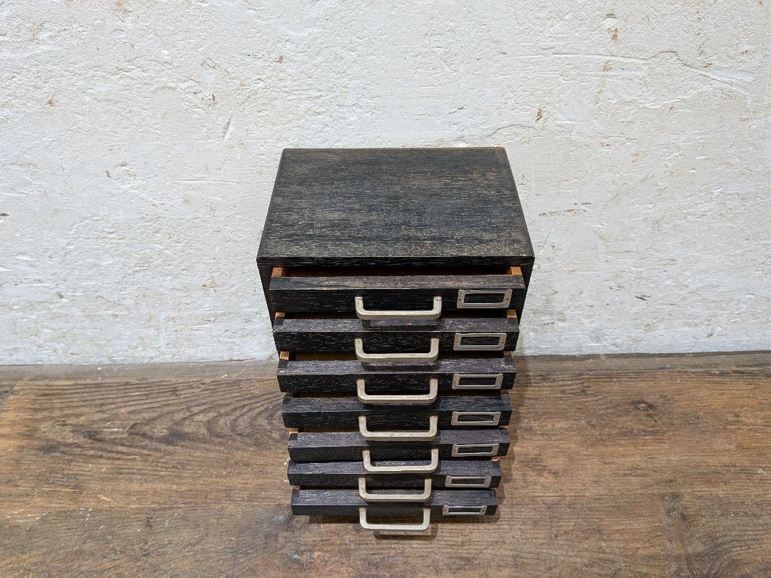 1113 ビンテージ　収納7杯　小引き出し　小物入れ　工業系　ケース　レトロ