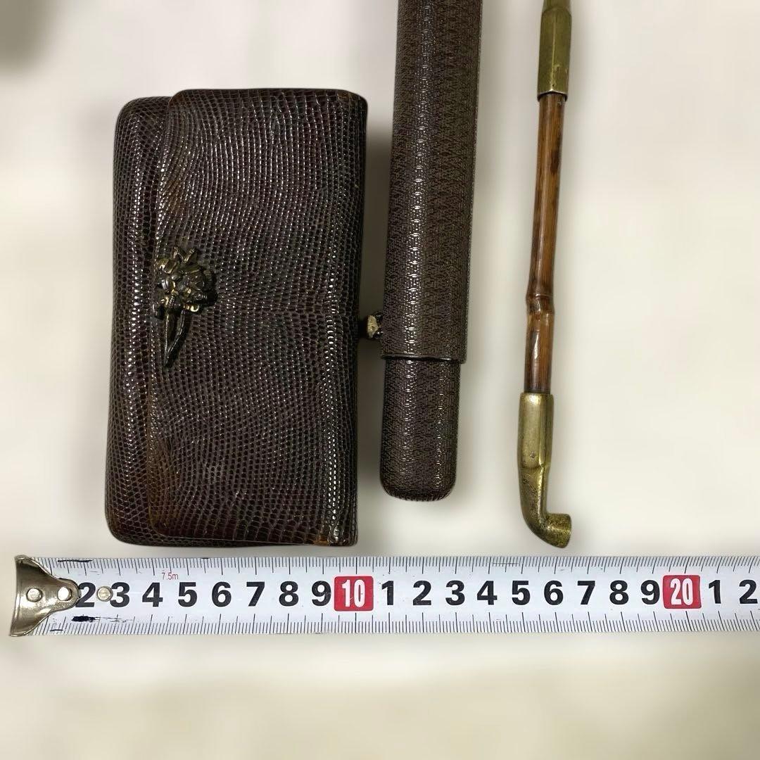 C-18 煙管　煙管入れ　叺　煙草道具　古道具　骨董品　時代物　美術品　工芸品