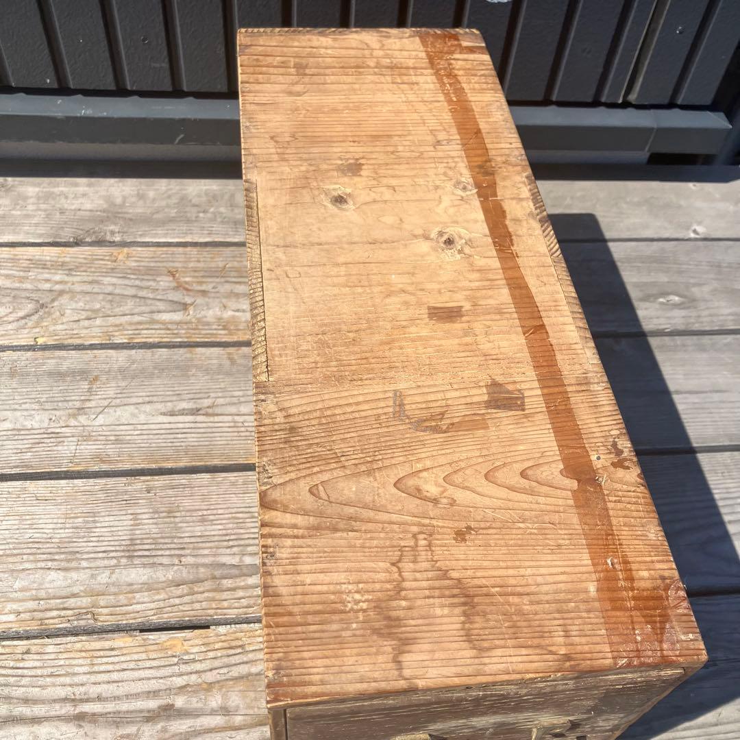 昭和レトロ アンティーク 古家具 道具箱 木製チェスト 2段 ミニ箪笥 タンス