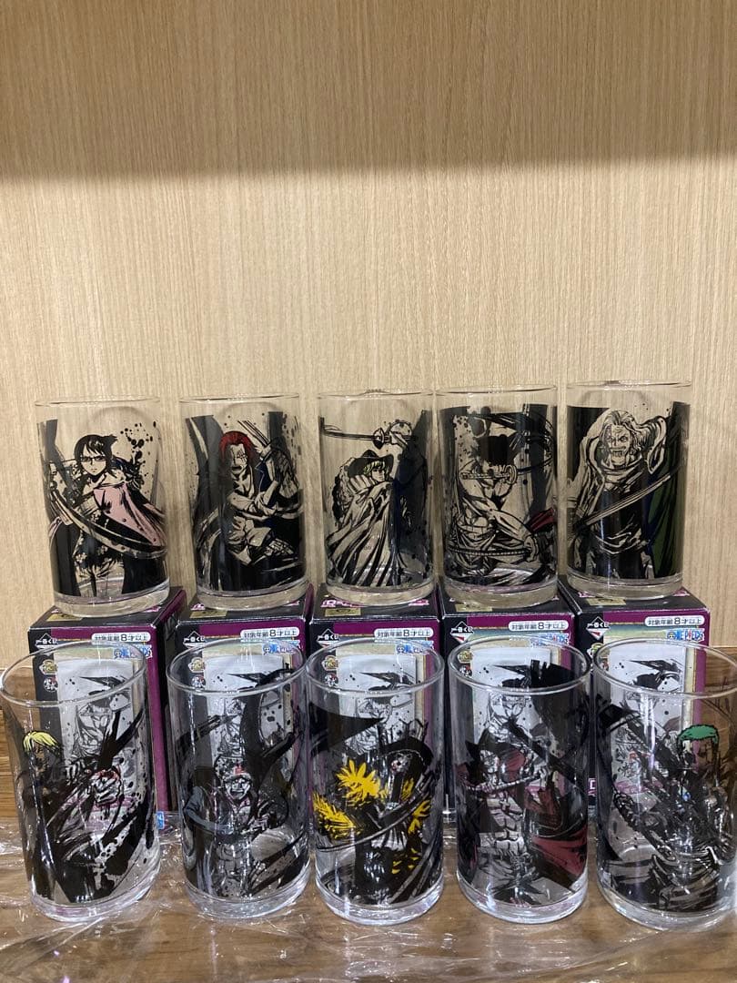 ワンピース一番くじD賞 ギガントネーム B賞＋プライズ商品＋墨式グラスコンプ